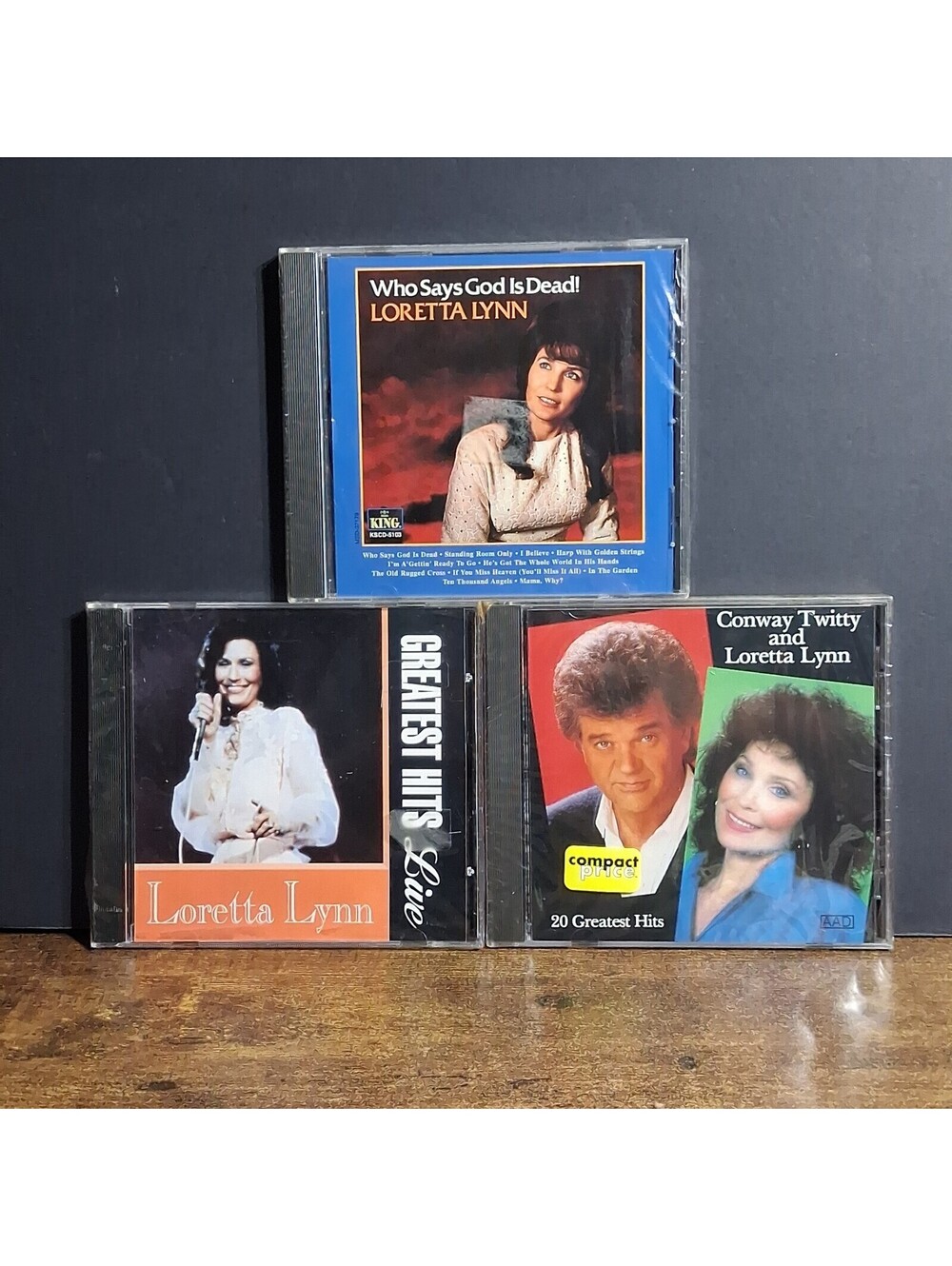 Loretta Lynn Lot of 3 New / Sealed CDs, Conway Twitty, Greatest Hits, Who Says